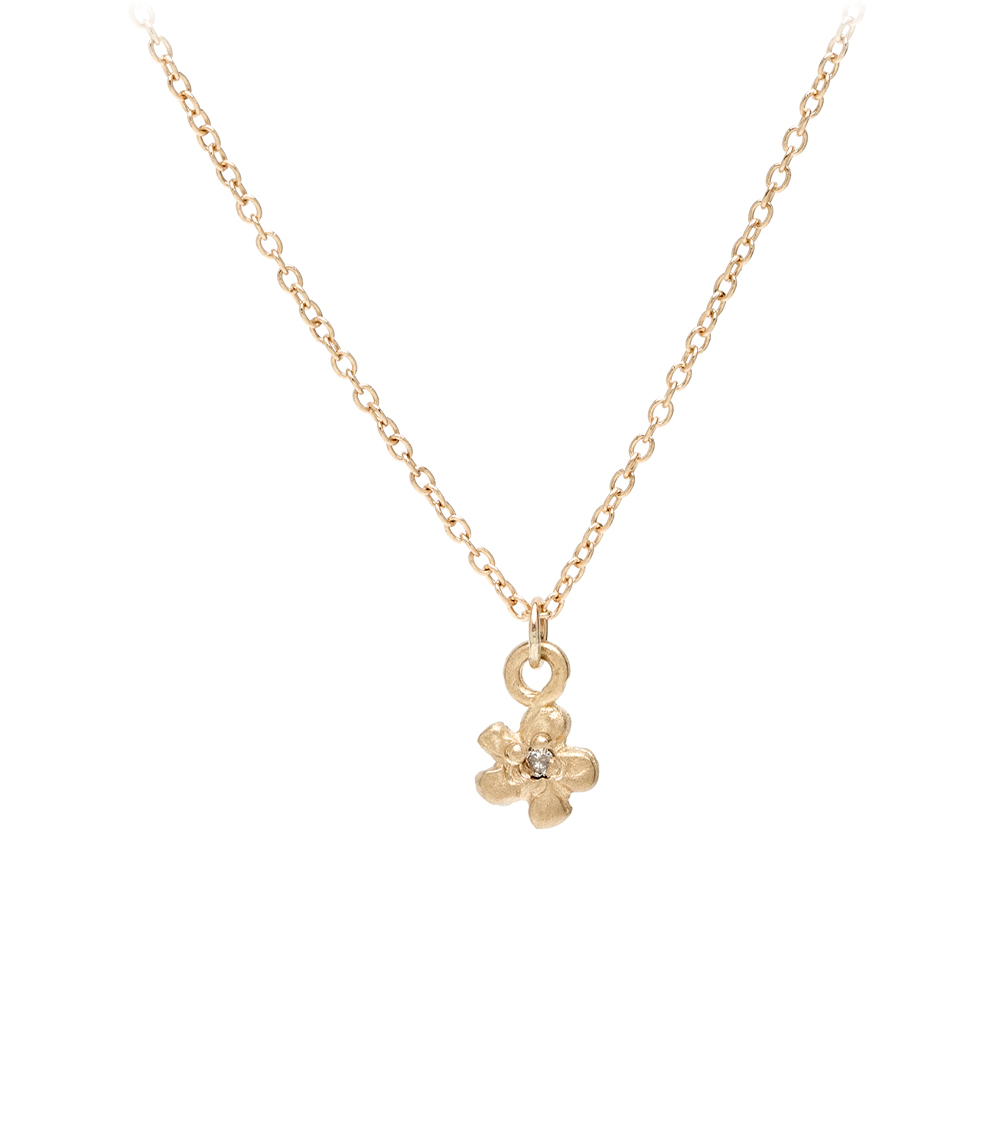 In Full Bloom - Diamond Daisy Charm Necklace