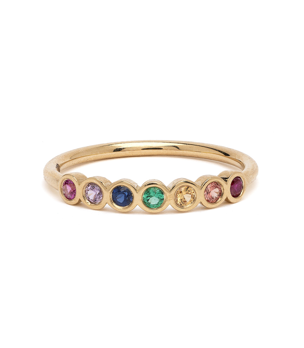 Aura - Rainbow Gems Eternity Bezel Band