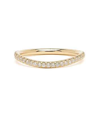 14K Gold Diamond Eternity Band for Engagement Rings for Women designed by Sofia Kaman handmade in Los Angeles