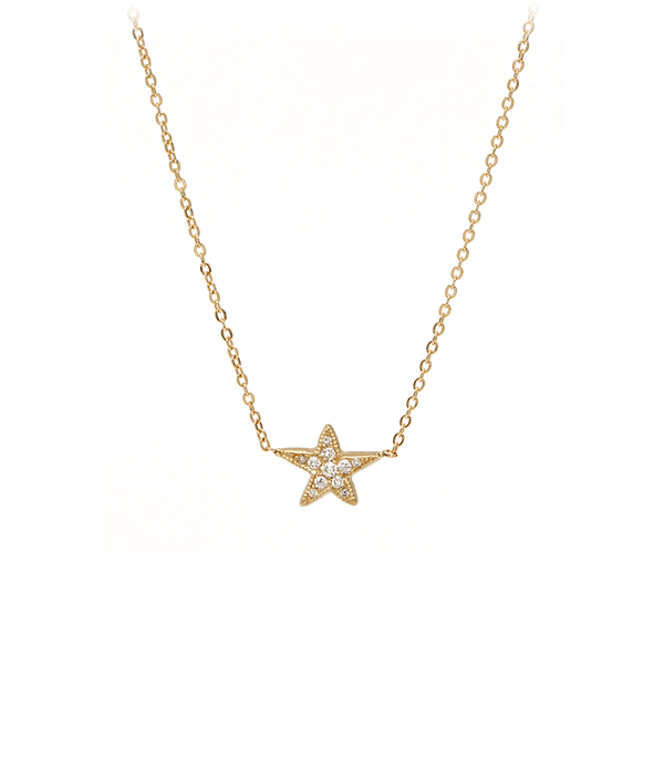 Shooting Star Charm Necklace with Diamonds