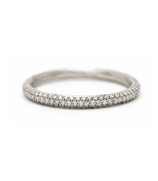 3 row pave diamond ring