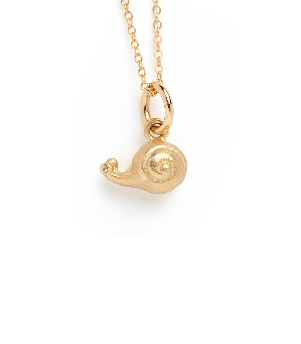 14K Matte Gold Slim Elongated Diamond Heart Charm - Unique Gold Charms