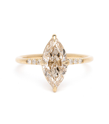 Simple Solitaire - Champagne Diamond Solitaire on Diamond Band