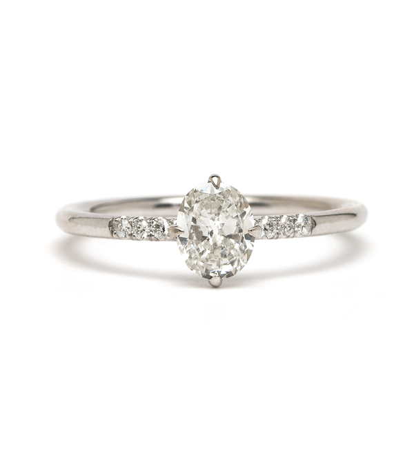 Classic Straight Oval Halo Engagement Ring | R1142W-SR | Valina Engagement  Rings