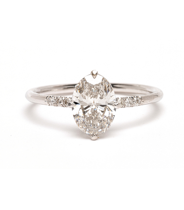 Simple Solitaire - 1.10ct Oval Lab Grow Diamond Engagement Ring