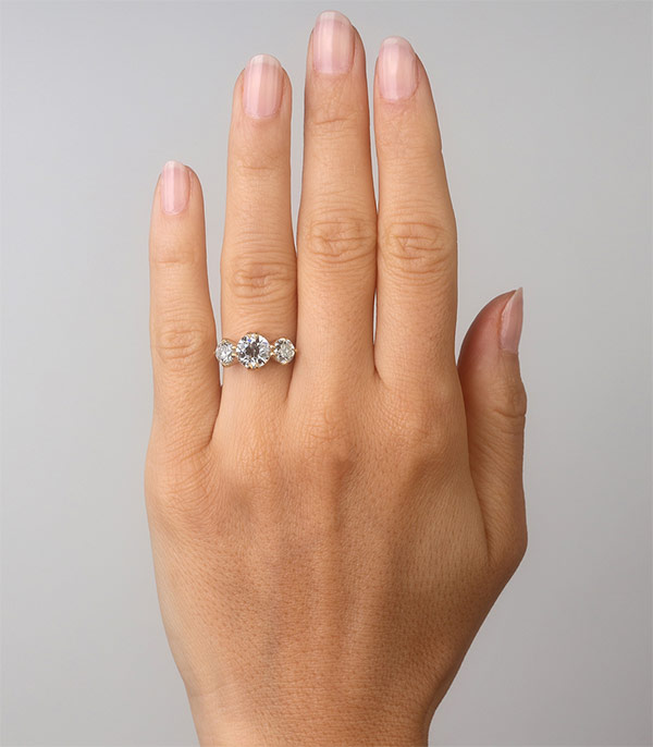Rollands Design Emerald & Diamond 3 Stone Ring 001-200-02375 | Rolland's  Jewelers | Libertyville, IL