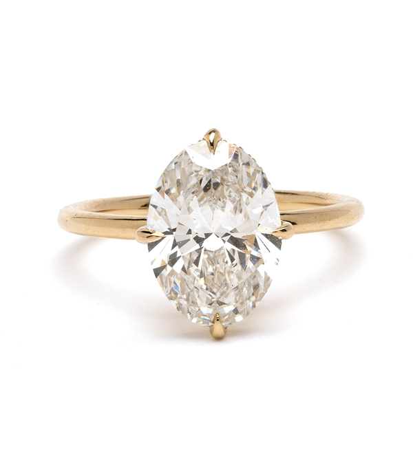 14K Rose Gold Oval Diamond Floral Halo Engagement Ring -1/2ctw – RockHer.com