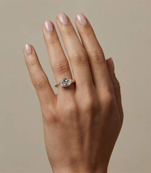 Sloane-Sideways Pear Shape Diamond Ring