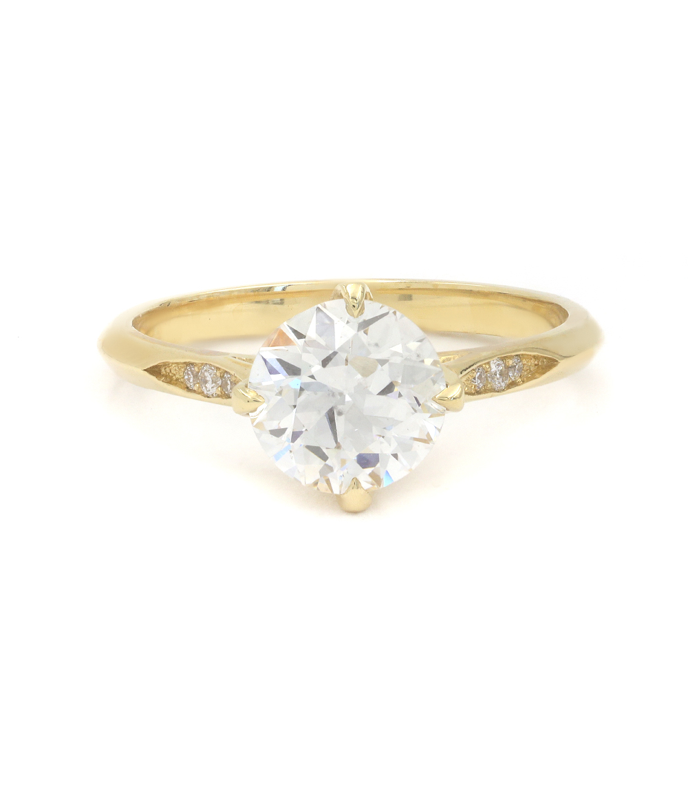 Evangeline - Vintage Inspired Crown Solitaire 4 Prong