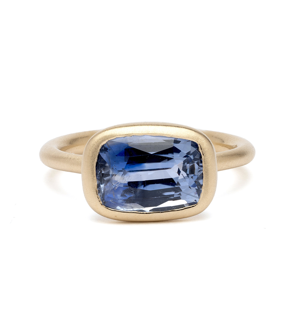 Billie - Bezel Set Blue Sapphire Unique Engagement Ring