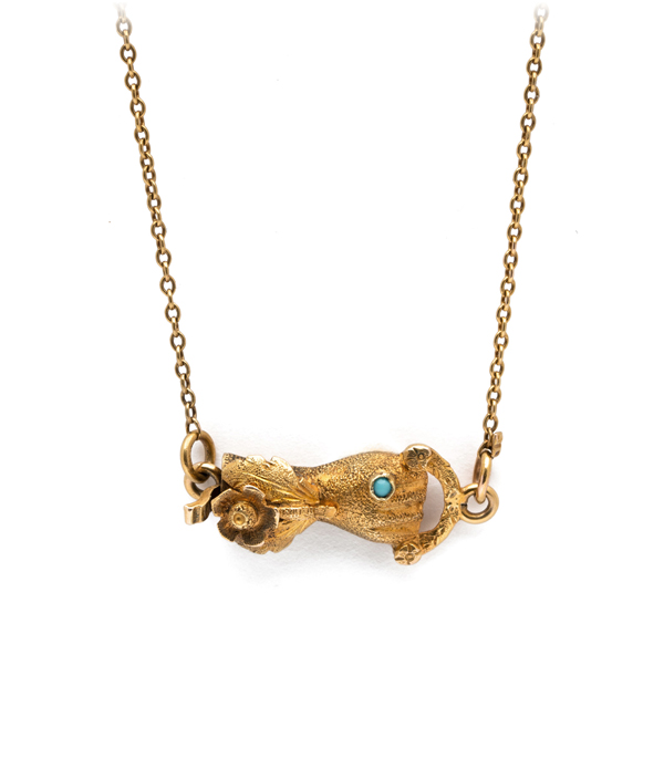 Victorian Enamel 10 Karat Gold Barrel Clasp Long Chain Necklace | Wilson's Estate  Jewelry